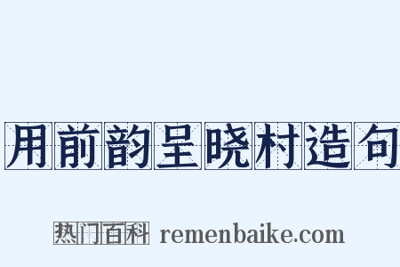 用前韵呈晓村造句是什么意思的图片